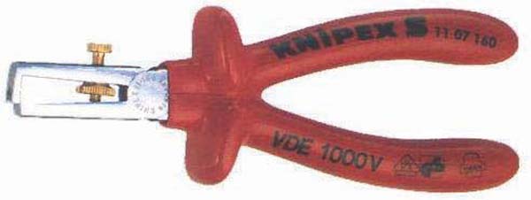 KN1107  Wire Stripper 6-1/4"; incorporates set screw for precise setting of wire diameter size; one-